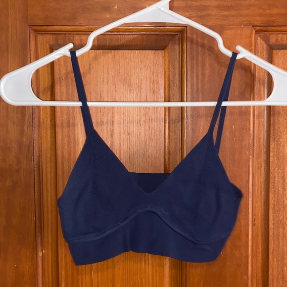 Zara navy blue knit bralette